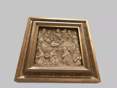 jesus mural photo frame hi poly 3D model