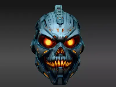 Cyber Pumpkin 3D Model Futuristic Sci-Fi Jack-O-Lantern 3D model