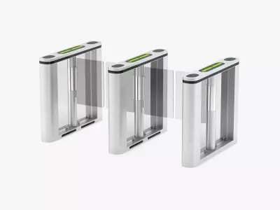 Swing Gate Waterproof with Acrylic Turnstile Barrier 3D model