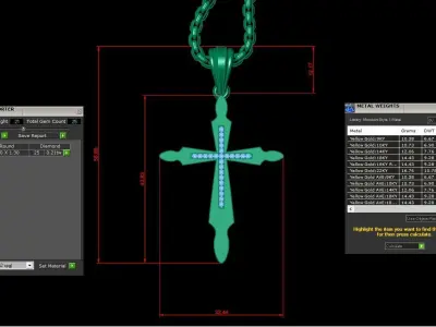 Cross Light Gold 3CP028 3DM STL 3D model