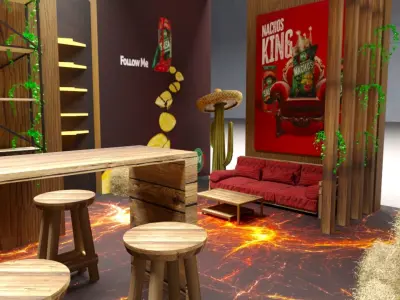 3D Exhibition booth Mexican stand design 3D model