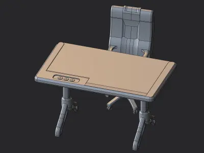Office Supplies Series - Office Chair and Desk Set 3D print model