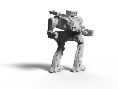 Mech- Darkest Goat with free pilot and interchangeable weapons 3D print model