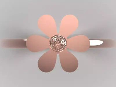 Rose Gold Flower stl Ring Model gr0130 3D print model