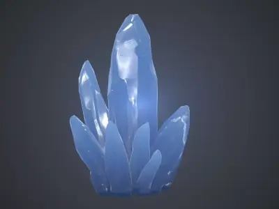 Blue Crystal PBR Game Ready Low-poly 3D model