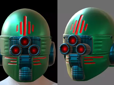 Gas mask helmet 3d model scifi Low-poly  Low-poly 3D model