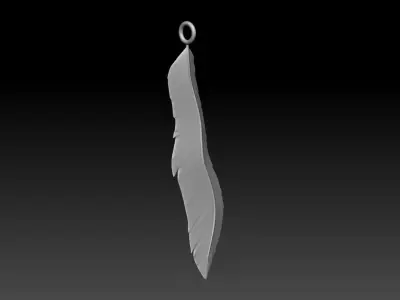 Feather Pendant 3D Printable Model Free 3D print model