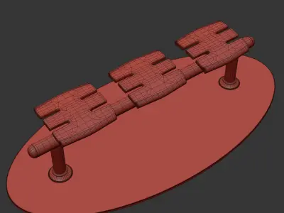 kids playground BENCH ELLIPSON IN SOCKET JEL-0136 3D model