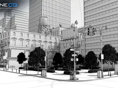 NYC - 4 Blocks - 31 Buildings V2 Low-poly 3D model