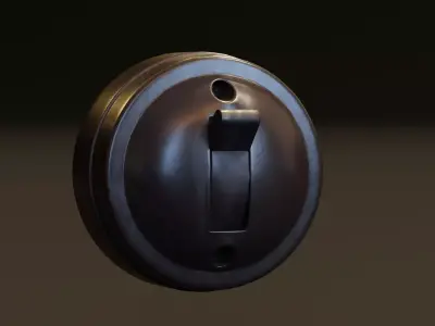 Retro Wall Switch Light Low-poly 3D model