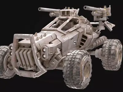 3D Model Sci-Fi Tactical Buggy - Assault Vehicle 3D model
