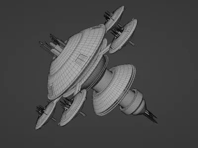 Star Trek Sol Station Probert Station Earth Spacedock Low-poly 3D model