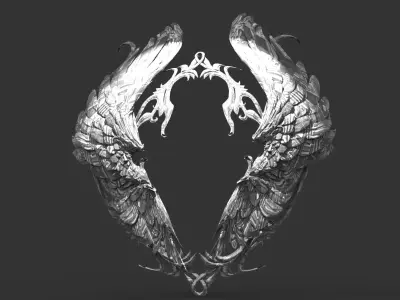 Angel Sci Fi Heart Detail 3D model