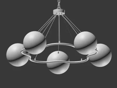 Surface To Air 5 Light Chandelier 3D model