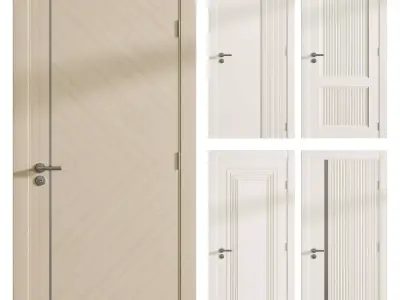 Modern interior doors set 3D model