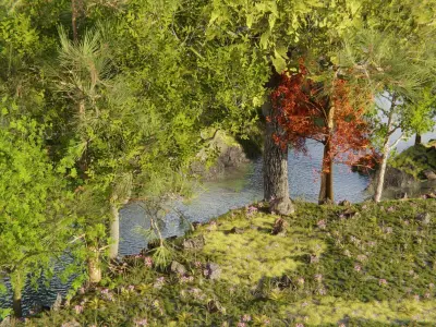 Make Forest V2 Geometry nodes Forest River and Path Generator 3D model