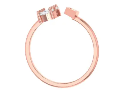 Three Stone Light Weight Band Ring 3D print model order
