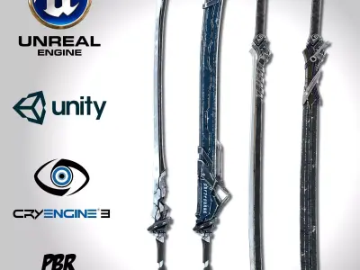 Sci-fi Swords Pack 1 Low-poly 3D model