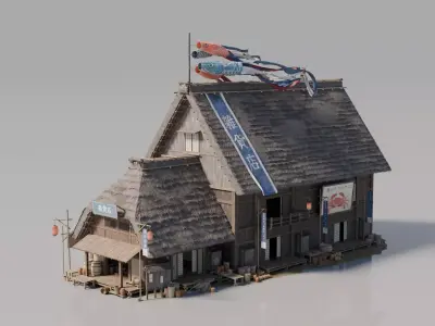 Traditional Japanese House 12 3D model