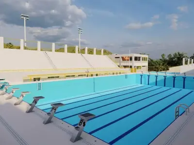 Swimming pool-stadium pool 3D model get