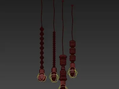 Bright set of beaded necklaces 3D model