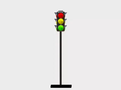 Traffic Light Low-poly 3D model 8