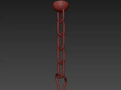 Gold Orbit 6 Light Chandelier 3D model
