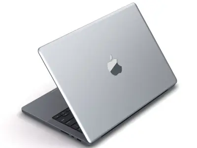 Apple MacBook Pro 14 inch 2021 Space Gray and Silver Low-poly 3D model