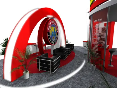 EXHIBITION PAVILION BOOTH 18M x 12M Low-poly 3D model