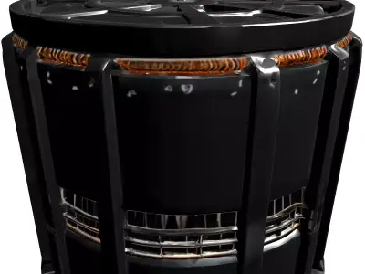 Advanced SciFi Industrial Generator Low-poly 3D model