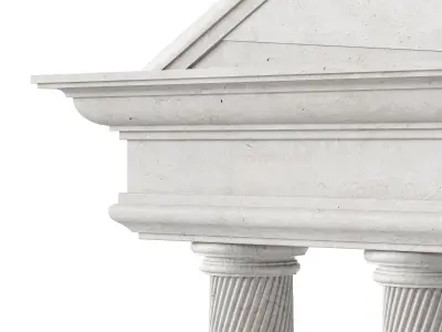 Classical Pediment with Elegant Columns 3D model