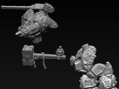 Mech- Kuznets Hammer Mech Miniature 3D print model