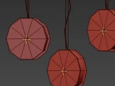 orbital circular pendant light - 3D model