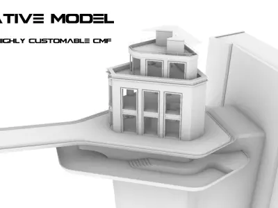 Sci-Fi Cliff House 01 3D model