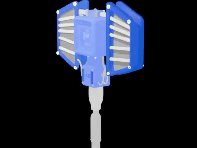 Sci Fi Battle Hammer High Detail 3D Printable Weapon Model Low-poly 3D model