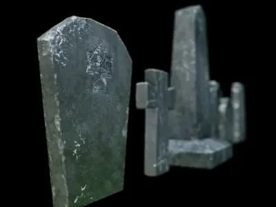Old Gravestones 3D Model Pack