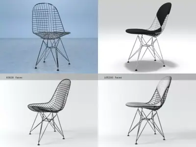 Wire Chair DKR 3D model