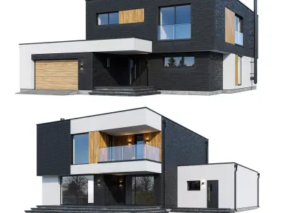 Moden house C-15 with BLENDER file 3D model