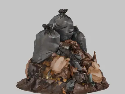 Trash Pile Garbage Bags Low-poly 3D model