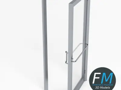 Storefront glass door 3D model