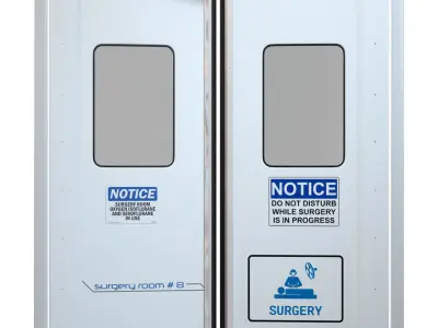  Surgery Double Doors Low-poly 3D model