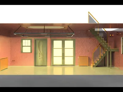 Hall Interior Design without Furnitures 3D model