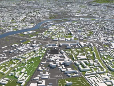 Moscow Russia 50x50km 3D City Map 3D model