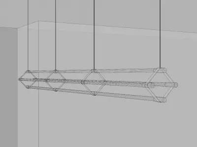Modern Linear Pendant Light Low-poly 3D model