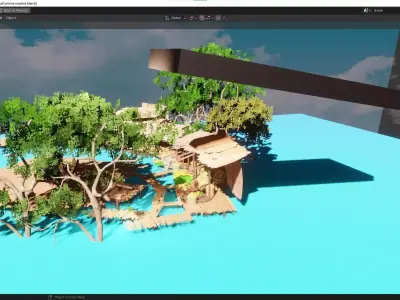 anime market project made with blender 3D model