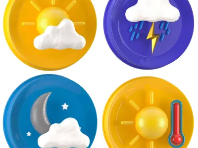 Weather Symbols Collection 3D model