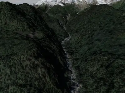 Relief map of Mount Baker Volcano  Washington 3D model