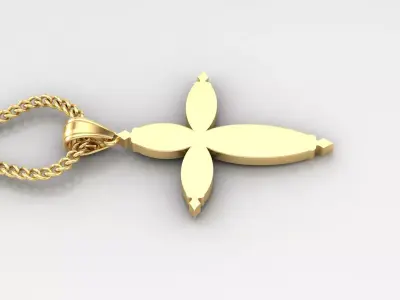 Light Gold 18K Cross Pendant 1CP059 3D print model purchase