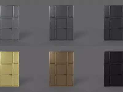 PBR Prison Cell Door Window Cage 3D Model Pack