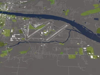 Little Rock Arkansas USA 50x50km 3D City Map 3D model